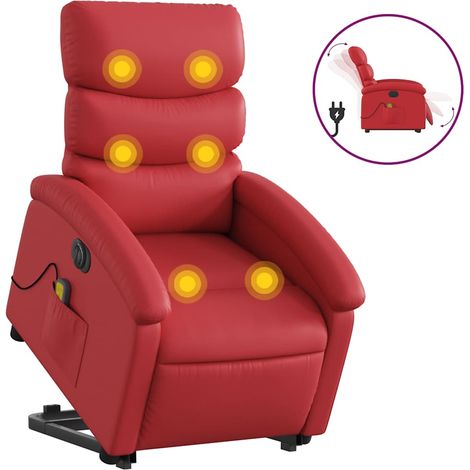 Maison Exclusive - Poltrona Alzapersona Reclinabile Elettrica Rossa in Similpelle