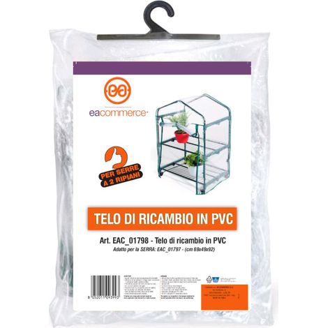 Telo di ricambio in PVC Impermeabile per Serra da Giardino 2 Ripiani Telo di Ricambio 2 Ripiani (1/3)
