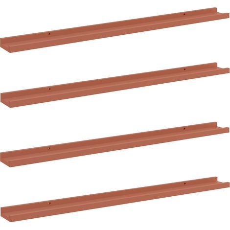Étagère Murale 4 pcs Étagères flottantes Rouge 100 x 9 x 3 cm Bois d'ingénierie (1/5)