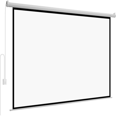 Écran de projection motorisé 3048 mm 4:3 1080p avec télécommande idéal pour home cinéma bureau ou salle de cinéma.