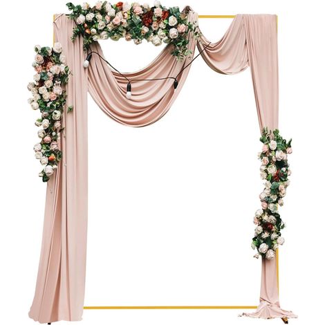 Xpork Wedding Arch 1.5x2m Metal Backdrop Stand Frame Rust Proof Flower Garden Arch for Indoor Outdoor Wedding Party Garden Flower Plant Rack Various Bridal Party Decoration (1/5)