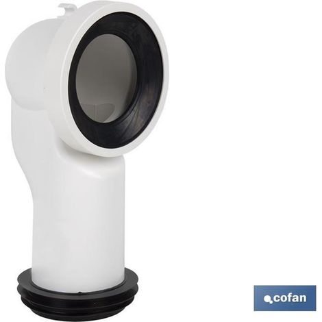 90° abgewinkelte Verbindungsmuffe für Toilette mit Gummilippe Ø110 mm
