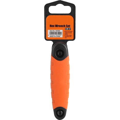 Set mit 8 klappbaren Innensechskantschlüsseln – Edelstahl – orange – Reparaturset