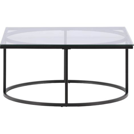 Skanör Couchtisch 90x90cm schwarz, Glas.