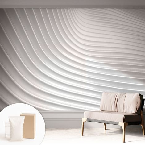 Tapete Tapete Vliestapete mit Kleber - Fototapete mit Motiv - Wandtapete modern - Wanddeko Elegante Wellen 312x219 cm