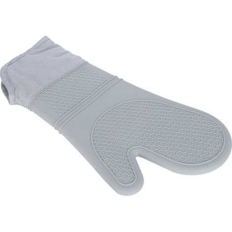 Gants de cuisine en silicone texturé à ouverture oblique, antidérapants, doux, durables et flexibles, doublure en coton (Gary) (1/5)