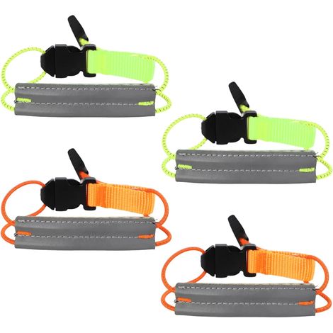 Pinza para pantalones de ciclismo, 4 brazaletes elásticos reflectantes con hebilla, dispositivos reflectantes de alta visibilidad para correr, tiras reflectantes, para correr, andar en bicicleta, pase (1/5)
