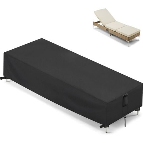 Housse pour Transat Jardin Housse de Chaise Longue de Jardin Housse de Protection Transat Bain de Soleil Extérieur Anti UV Housse de protection pour Chaise Longue( 210 x 75 x 30 cm)