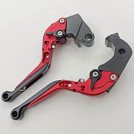 Levier de frein et d'embrayage modifié CNC (rouge) pour moto Kawasaki ZX6R 2007-2018 (1/5)
