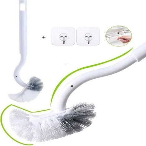 2er-Pack Toilettenbürste und Halter, Badezimmer-Toilettenbürste mit langem Kunststoffgriff, Toilettenbürste mit starken Borsten für die Toilettenreinigung, Tiefenreinigung
