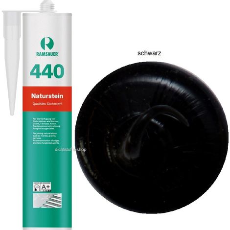 Ramsauer 440 Naturstein Silikon Fugen Dichtstoff 310ml Kartusche schwarz