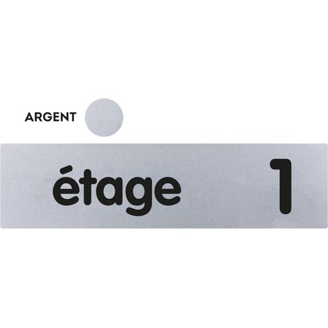 Plaque de porte 1er étage - Classique argent 170x45mm - 4320533