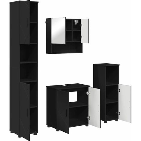 Juego de muebles de baño 4 uds. Negro 61 x 35 x 64 cm vidaXL (1/5)