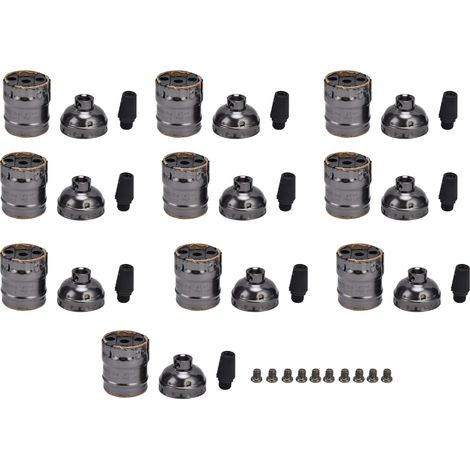 10 Pièces Douille de Plafond Rétro en Aluminium Durable et Élégante pour Ampoules E26 E27 (1/5)