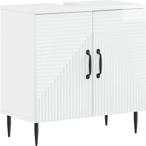 Waschbeckenschrank HAARLEM Hochglanz Weiß 59,5 x 31,5 x 59 cm vidaXL (1/5)