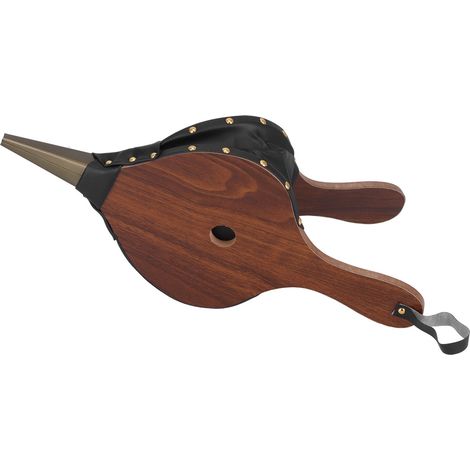 Souffleur à bois artisanal marron pour cheminée, poêle à bois et BBQ extérieur – Modèle grand format 43x19 cm (1/5)