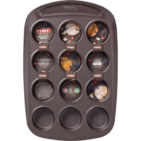 Stampo per muffin - PYREX - 1452002 - In acciaio al carbonio - Antiaderente - 12 fori (1/4)