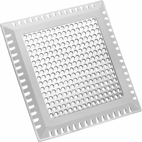 Silbernes, quadratisches Spülbeckengitter aus Edelstahl, quadratisches Spülbeckensieb aus Edelstahl (125 mm Bodenablauf) (1/5)