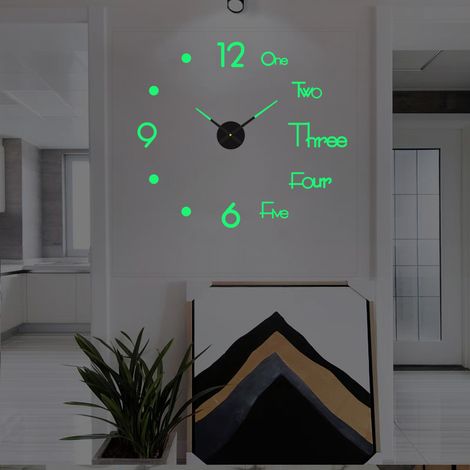 Orologio da parete creativo fosforescente per il soggiorno, in acrilico fai da te, orologio digitale 3D, adesivo decorativo per parete, 40 cm