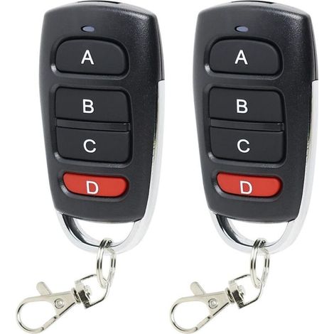 Télécommande Porte Garage - 433 MHz - Universelle Clonable - Pour Portails Électriques et Barrières - 2 Pièces (1/4)