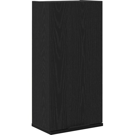 Mobile contenitore a parete in legno composito 32 x 20 x 67 cm salvaspazio design classico in legno nero 020051806
