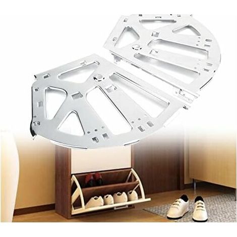 2 charnières en acier inoxydable pour meubles, charnières pour meuble à chaussures (3 niveaux) pour salon et cuisine, Longziming