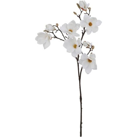 The Natural Garden Collection Magnolia - Artificial Flower (Single Stem) - Plastic - H86 cm - White