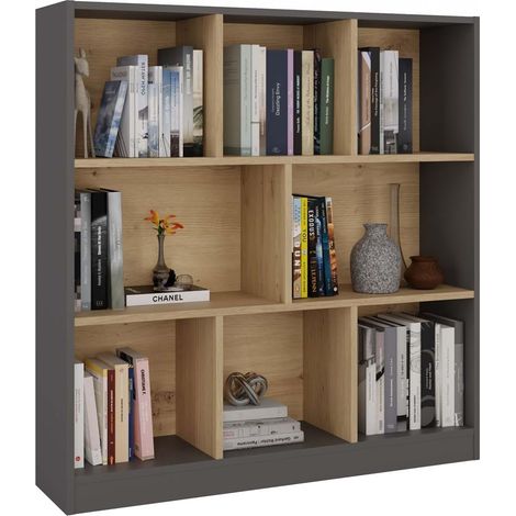 Libreria, antracite / rovere Artisan, 100 x 104 x 24 cm (1/5)