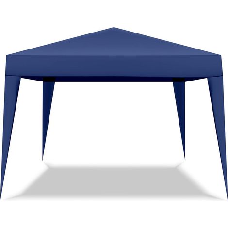 Gazebo richiudibile 3x3 pieghevole a fisarmonica automatico mercato tenda con sacca colore blu