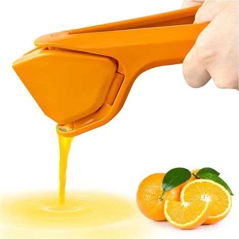 Exprimidor de limones, Exprimidor de limas, Exprimidor manual, Exprimidor de naranjas manual, Color naranja, Mecanismo de palanca (1/5)