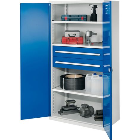 Kappes Schwerlastschränke ohne Mitteltrennwand 1950x1000x600mm Modell 42 Doppelwandtüren enzianblau