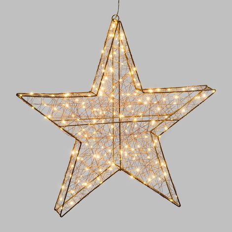 Estrella 3D cobre 600x300x240 80 microLED luz cálida IP44 (1/4)