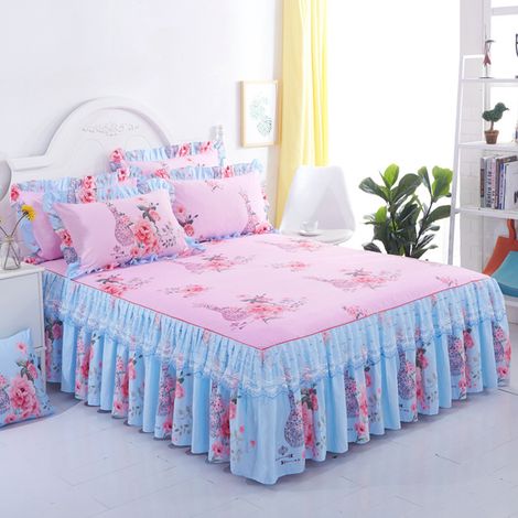 Jupes de lit, couvre-lits à volants, volants de lit, baldaquins, linge de lit en microfibre à volants pour chambres d'adultes/bébés. (1/5)