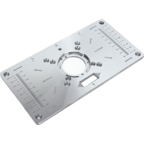 Plaque d'insertion pour défonceuse en aluminium, table de fraisage multifonction réversible pour travail du bois (1/5)
