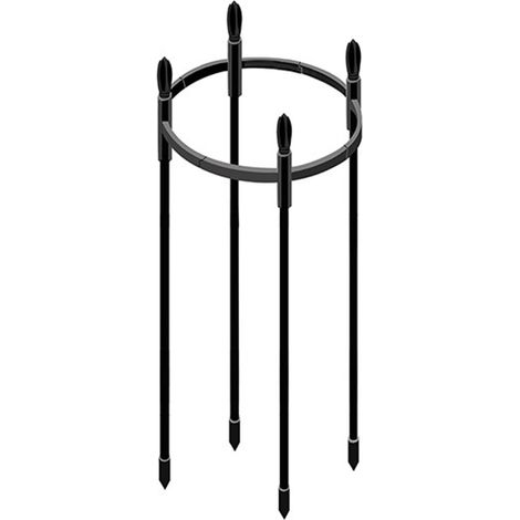 [Tuteur pour plantes] [non] [circulaire] Support circulaire en tube métallique gainé pour plantes à feuillage, tailles 20-45cm, diamètre 25cm, noir, 1 unité (1/5)
