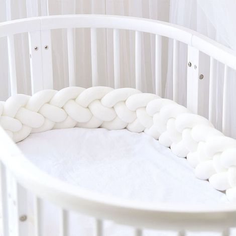 Coussin serpent tressé pour lit bébé – Velours doux – 300 cm x 15 cm x 10 cm – Protection contre les chocs – Décoration chambre enfant (1/4)
