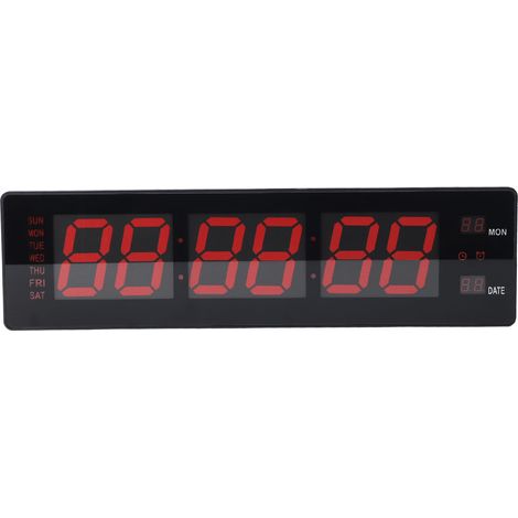 Horloge murale numérique LED carillon horaire silencieux panne de courant mémoire 3 alarmes affichage de la température rouge gros chiffres horloge murale américaine 100-240 V (1/5)