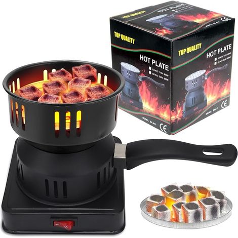 Allume-Charbon Électrique 450-600W, Brûleur à Charbon de Bois avec Plaque Chauffante, Allumeur pour Barbecue et Grill, Maison, Camping et Cuisine Extérieure (1/5)