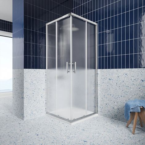 Cabine de douche 70x90 cm d angle coulissante en verre imprimé 6 mm h190 Tenerife (1/4)