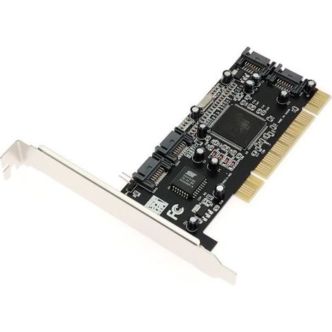 Carte D\'extension Sata Pci 4 Ports Carte Raid Pci Contrôleur Sata Carte De Conversion Sata Pci Adapter Pci À Sata Pour Bureau - (1/4)