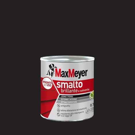 MaxMeyer Smalto a Solvente Brillante Nero R9005 0,750 l (1/4)