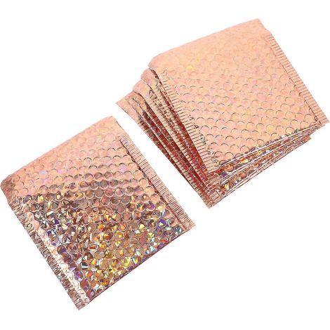 Pochettes adhésives or rose à bulles pour emballage et rangement (20 pièces) (1/5)