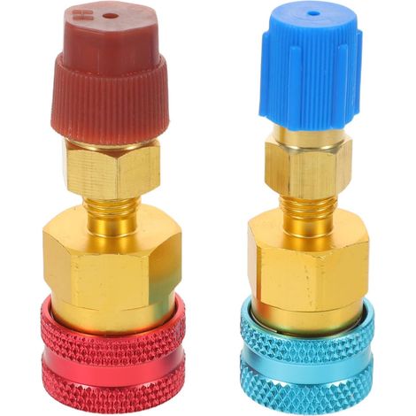 Kit adaptador de acoplamiento rápido R1234yf para reparaciones, resistente a alta presión, 2 piezas, cobre y plástico para accesorios de tubería. (1/5)