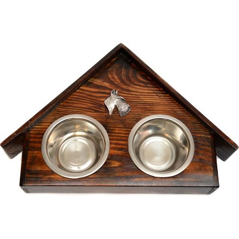 Scottish Terrier, Aberdeen Terrier - supporto in legno con ciotole per cani, ciotole decorative per cani, un regalo per l'adozione di un cane di Art-Dog (1/5)