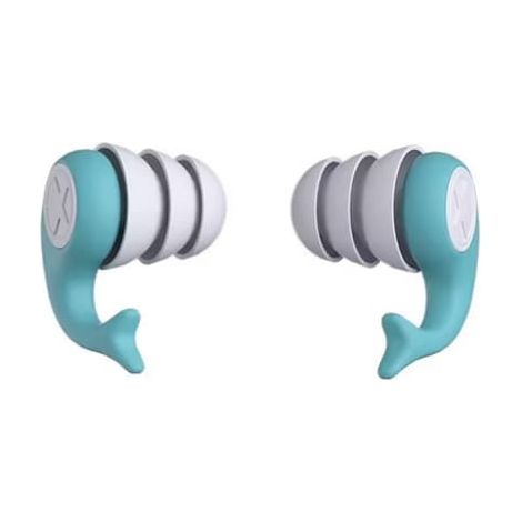 Bouchons d'oreilles en silicone antibruit bleus (1/3)