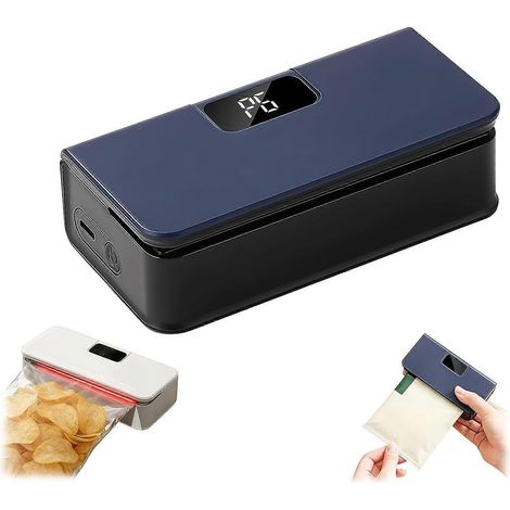 Scelleuse magnétique pour réfrigérateur, scelleuse de sacs portable 2 en 1 pour réfrigérateur et cuisine, mini scelleuse thermique rechargeable USB-C (1/5)