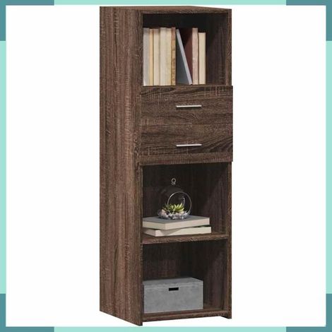 846165 Buffet haut chêne marron 40x42,5x124 cm bois d'ingénierie (1/5)