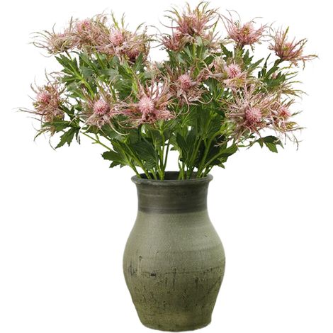 3 künstliche Distelblüten, künstliche Pflanzen, Plastikblumen, Grünpflanzen, Fensterdekoration, Zuhause, Rosa (1/5)