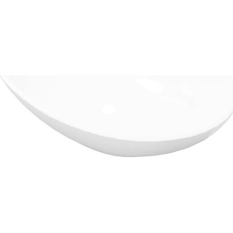 Lavabo ovale en céramique, 40 x 33 cm, blanc