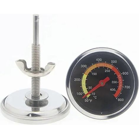 Thermomètre de four bimétallique avec support, base et affichage à bouton rotatif pour grils (1/4)